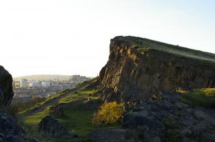 Salisbury Crags looking towards Edinburgh city centre